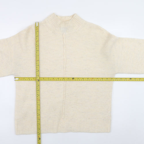 New Look Women’s Ivory Mock Neck Knit Pullover Jumper Medium
