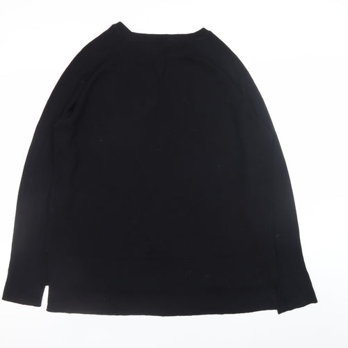 Marks and Spencer Women's Black Merino Wool Blend Jumper UK 16