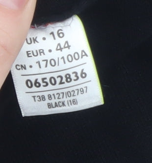 Marks and Spencer Women's Black Merino Wool Blend Jumper UK 16