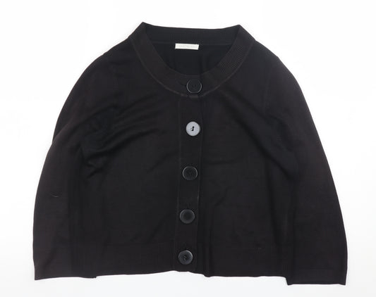 Matalan Women’s Black Button-Up Long Sleeve Cardigan Size 14