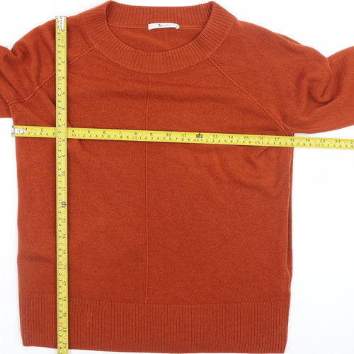 Tu Womens Orange Crew Neck Knit Jumper Size 12
