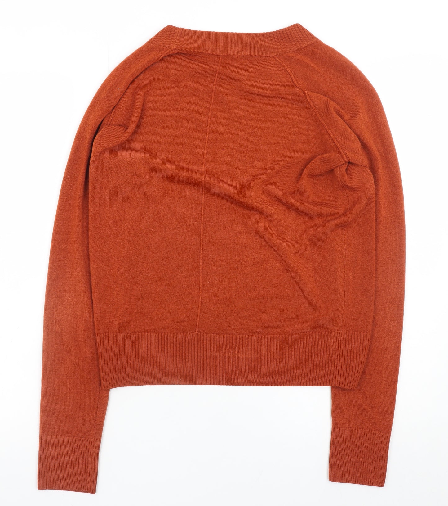 Tu Womens Orange Crew Neck Knit Jumper Size 12