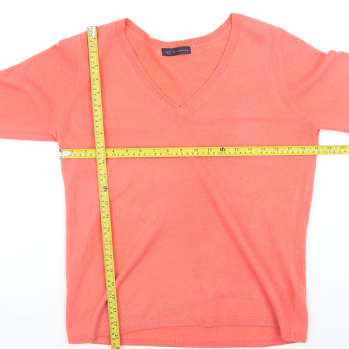 Marks and Spencer Women Pink V-Neck Acrylic Jumper Size 12