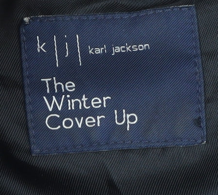 Karl Jackson Men's Black Wool Overcoat Large Classic Style