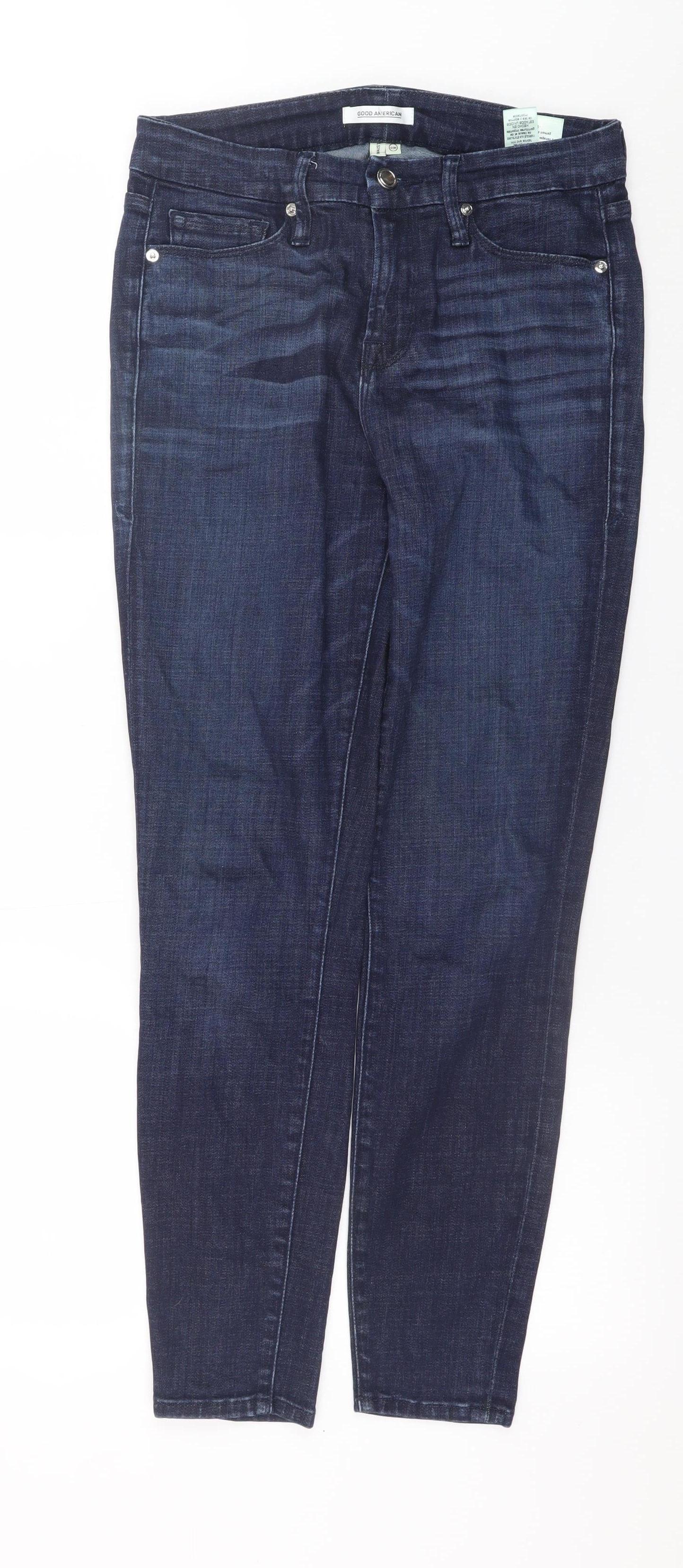 Good American Men's Blue Slim Fit Skinny Denim Jeans 26W Dark Wash