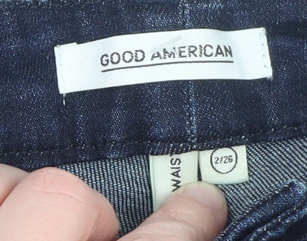 Good American Men's Blue Slim Fit Skinny Denim Jeans 26W Dark Wash