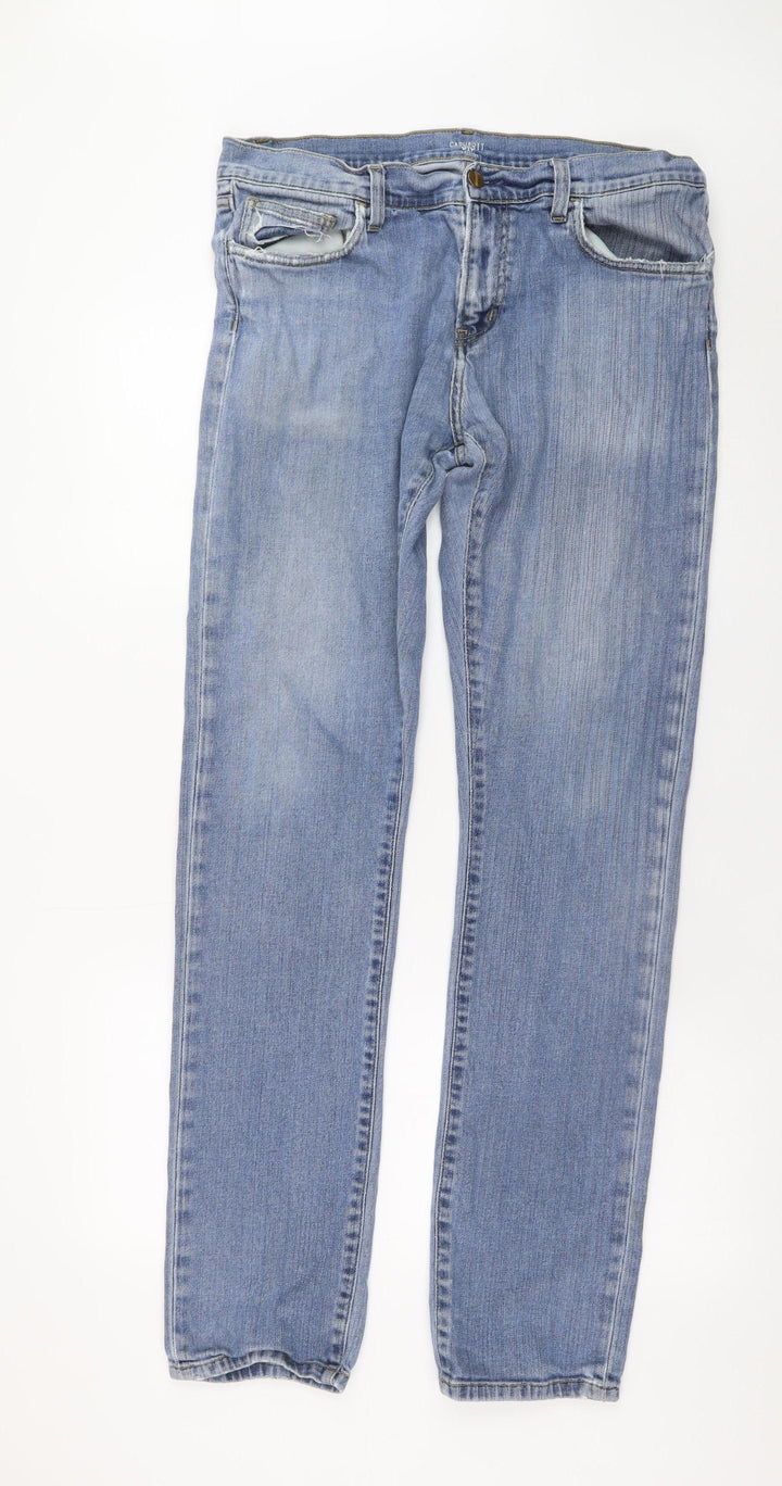 Carhartt Men Blue Rebel Pant 34x34 Slim Straight Denim Jeans