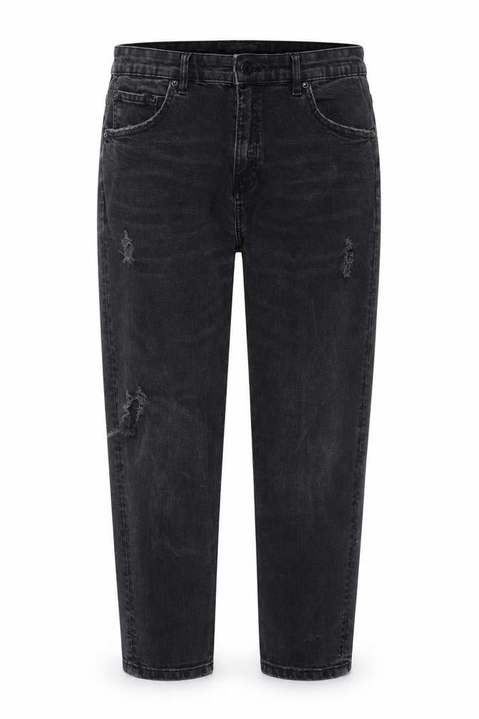 Pull&Bear Women’s Black Carrot Fit Distressed Jeans Size 14