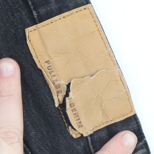 Pull&Bear Women’s Black Carrot Fit Distressed Jeans Size 14
