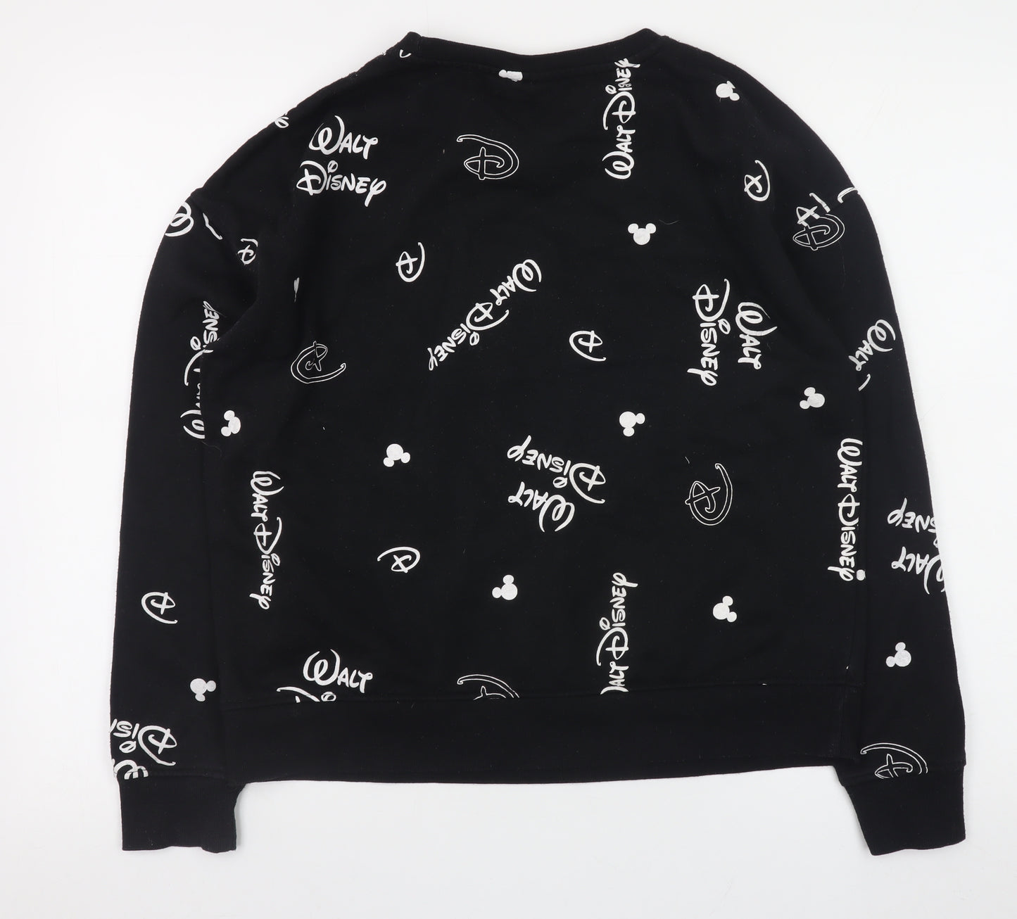 Disney Womens Black Sweatshirt Small 10/12 Crew Neck Long Sleeve Pullover
