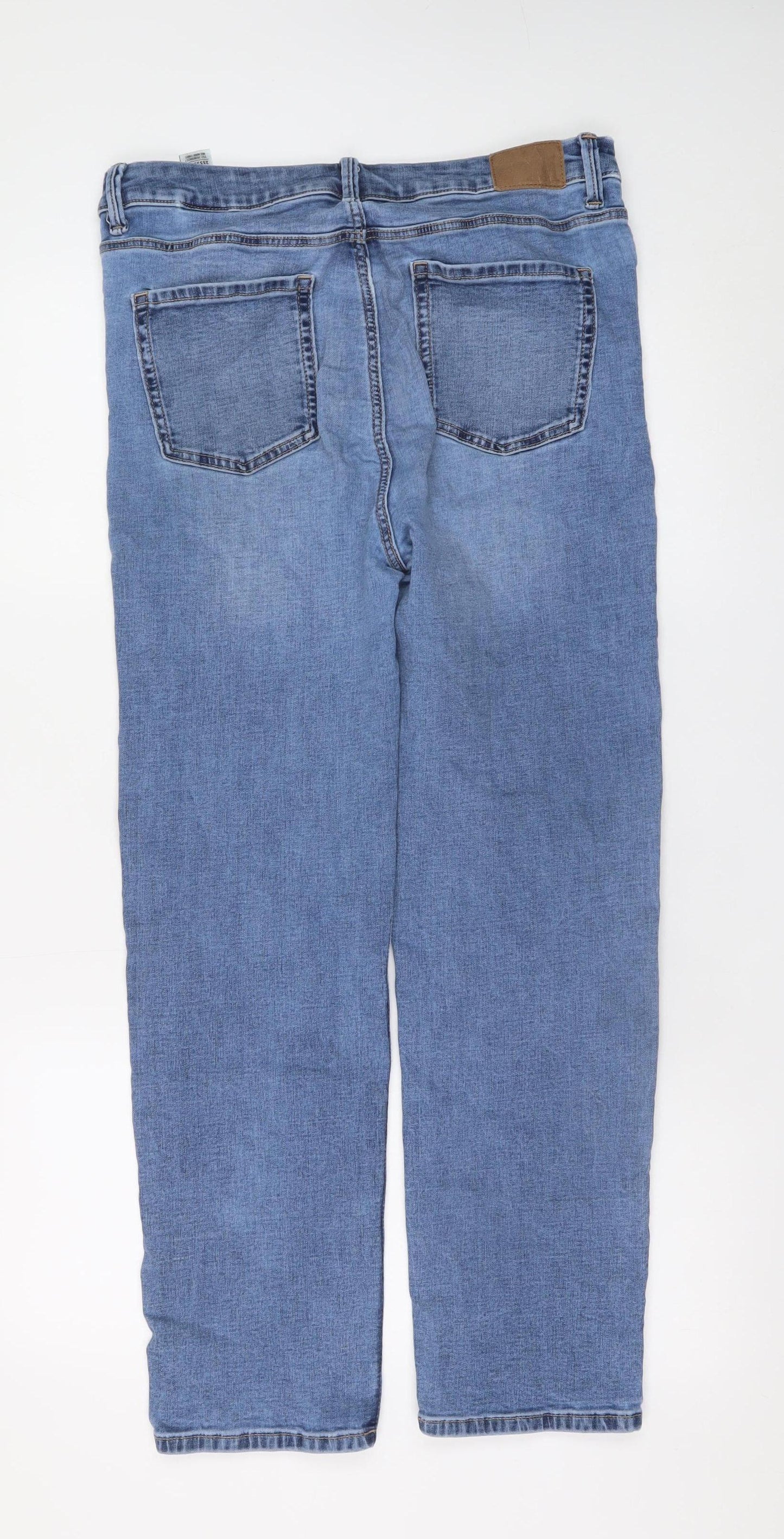 Marks and Spencer Womens Blue Stretch Straight Jeans Size 14 Short