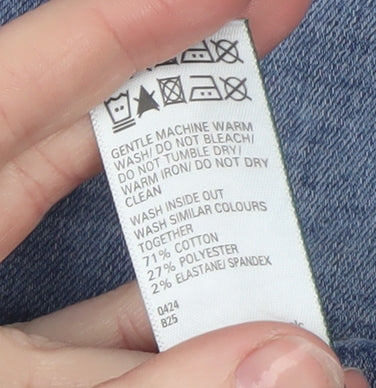 Marks and Spencer Womens Blue Stretch Straight Jeans Size 14 Short