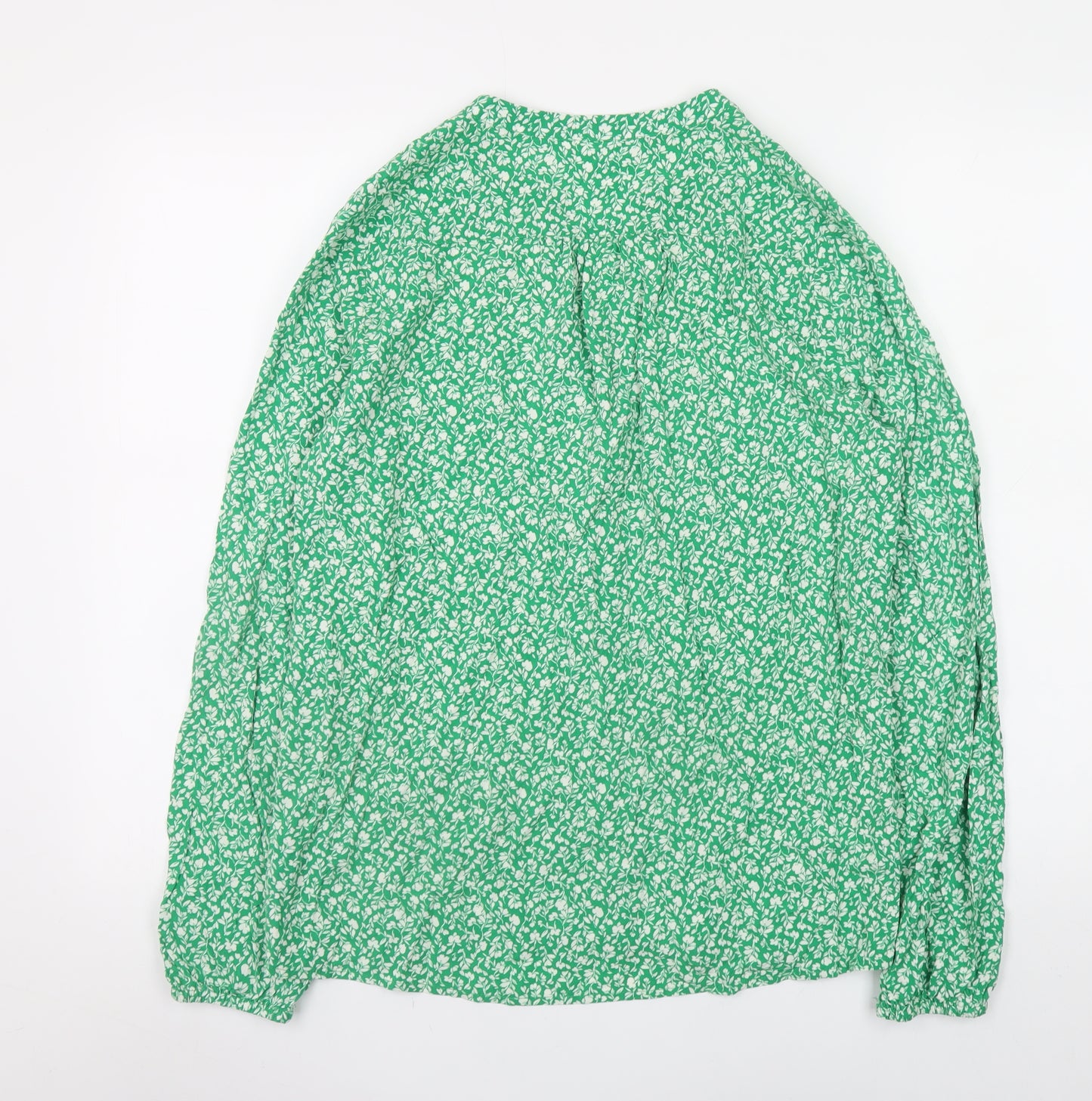 Saint Tropez Women's Green Floral Viscose Tunic Blouse Size S