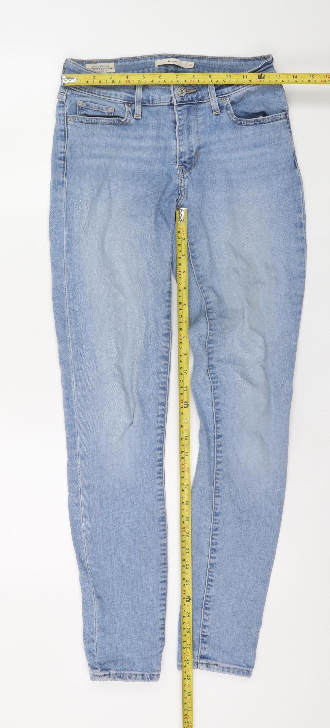 Levi's 711 Skinny Women's Blue Slim Fit Denim Jeans Size 26