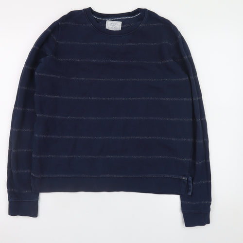 Fat Face Womens Navy Blue Striped Cotton Sweatshirt Size S