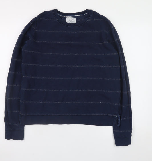 Fat Face Womens Navy Blue Striped Cotton Sweatshirt Size S