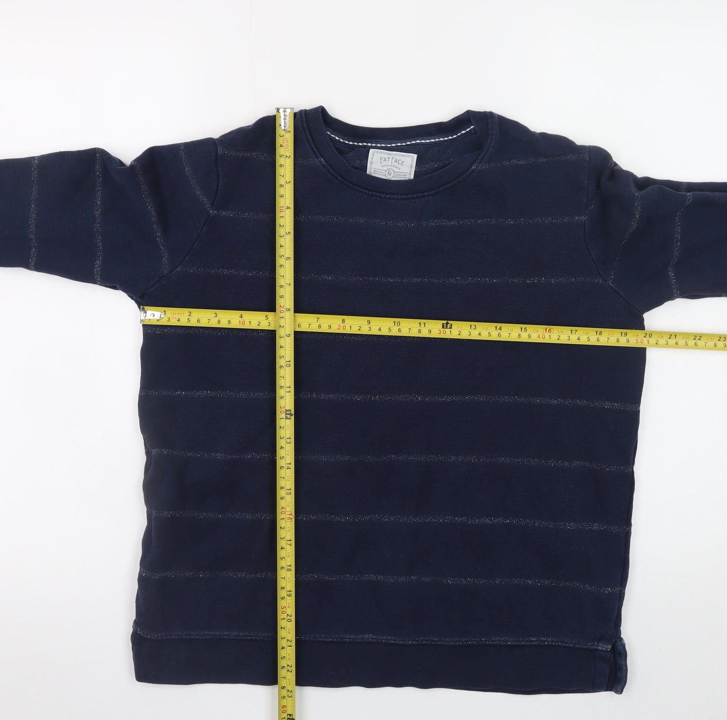Fat Face Womens Navy Blue Striped Cotton Sweatshirt Size S