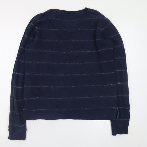 Fat Face Womens Navy Blue Striped Cotton Sweatshirt Size S