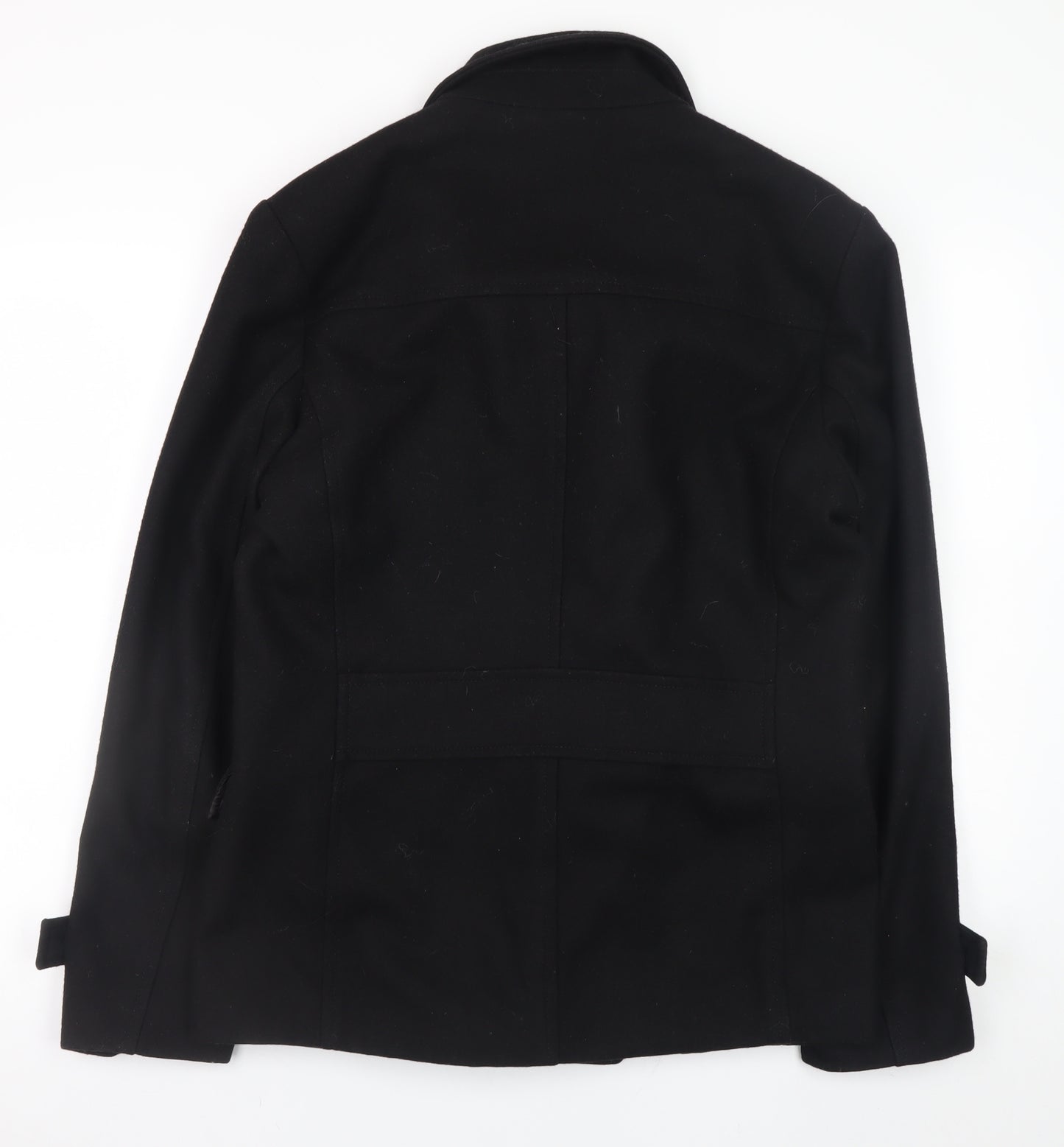 H&M Womens Black Wool Pea Coat Size 20 Classic Double Breasted