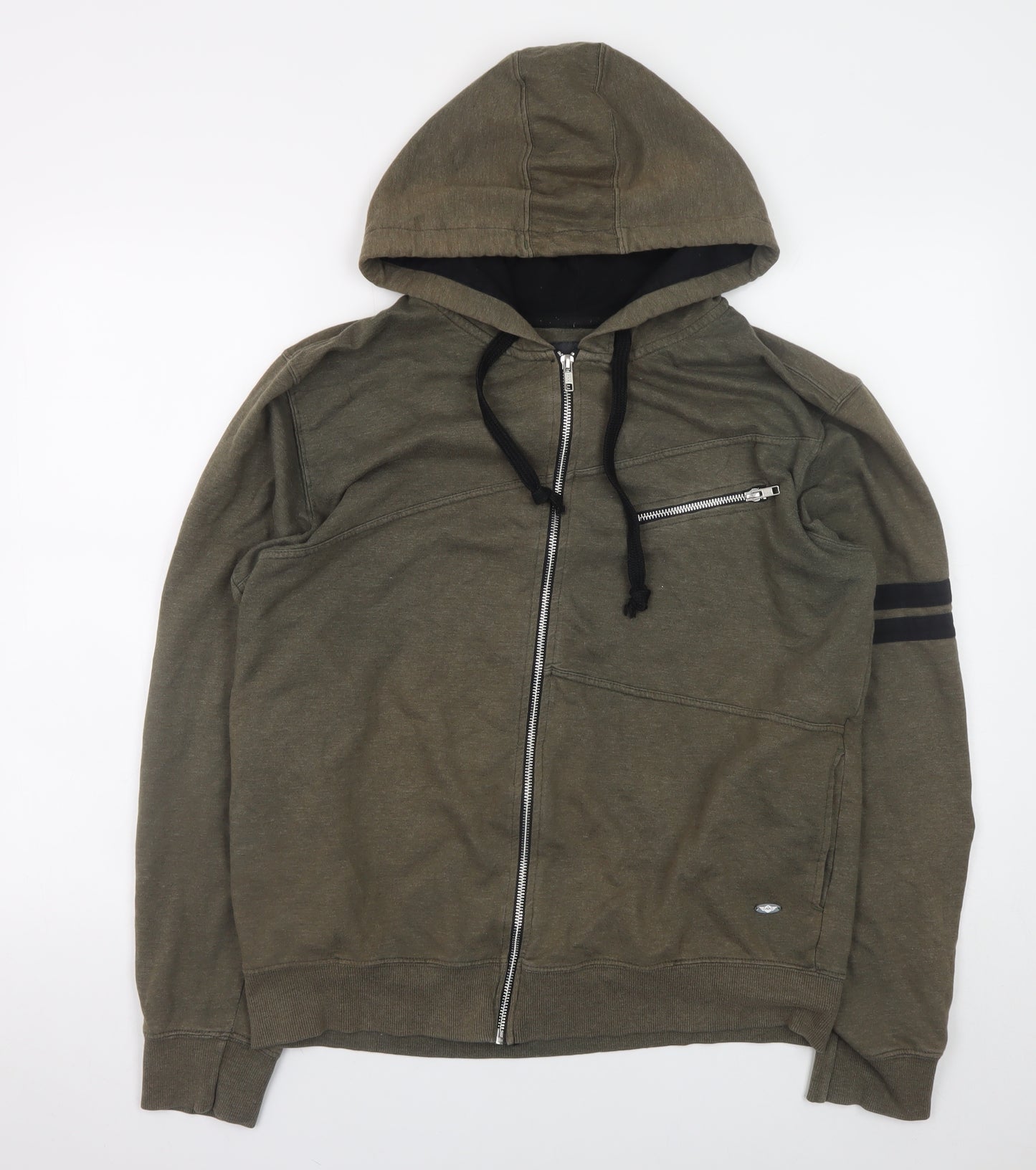 Metronaut Men's Green Full Zip Hoodie XL Regular Fit