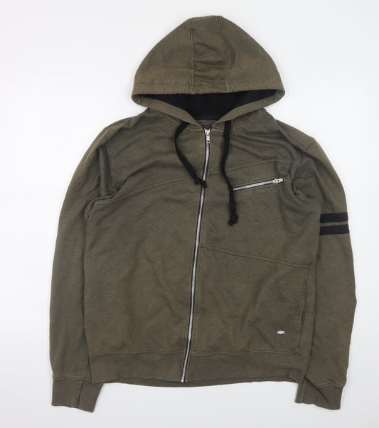 Metronaut Men's Green Full Zip Hoodie XL Regular Fit