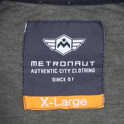 Metronaut Men's Green Full Zip Hoodie XL Regular Fit