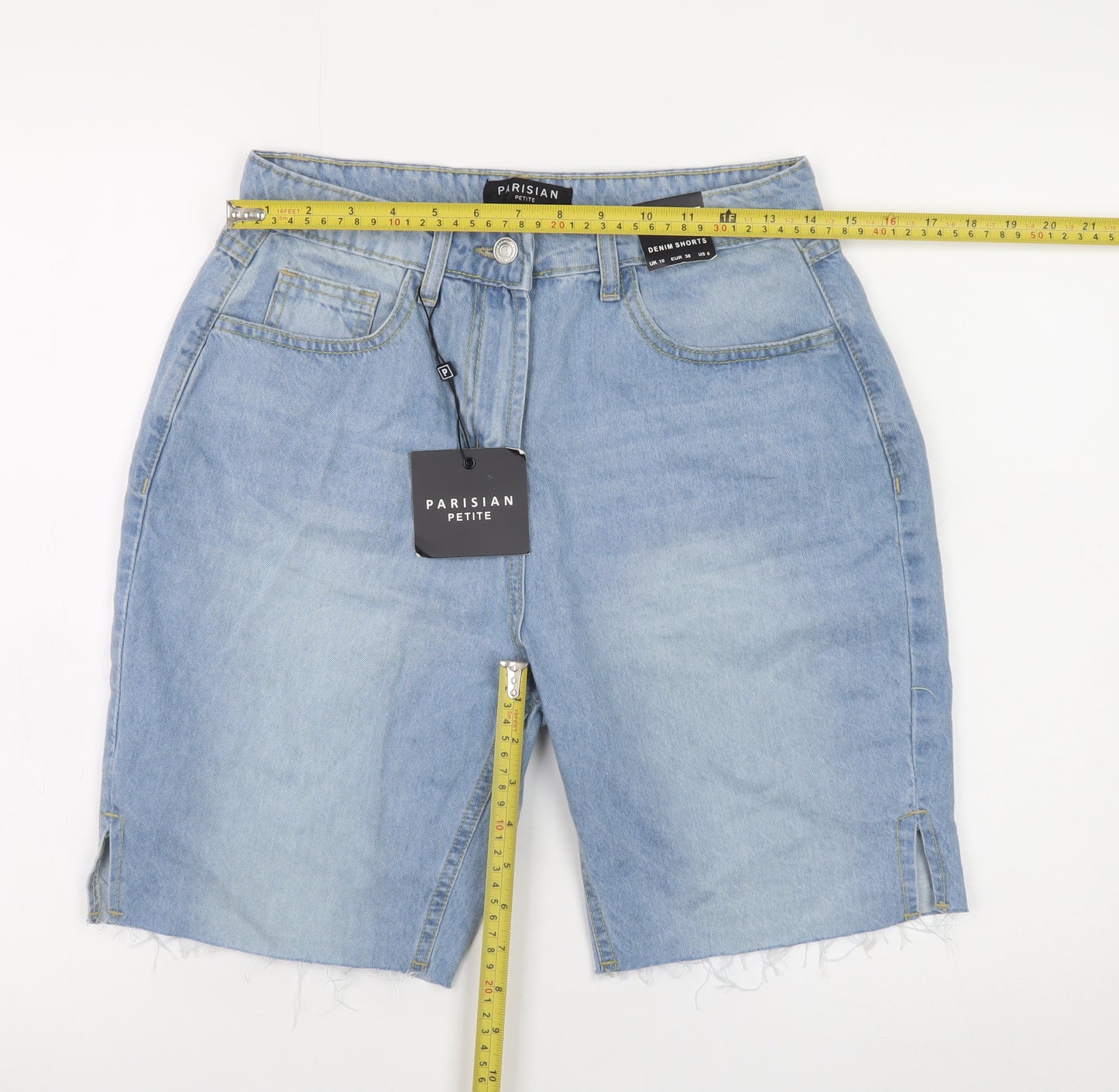 Parisian Women Blue Denim Bermuda Shorts Size 10 Petite