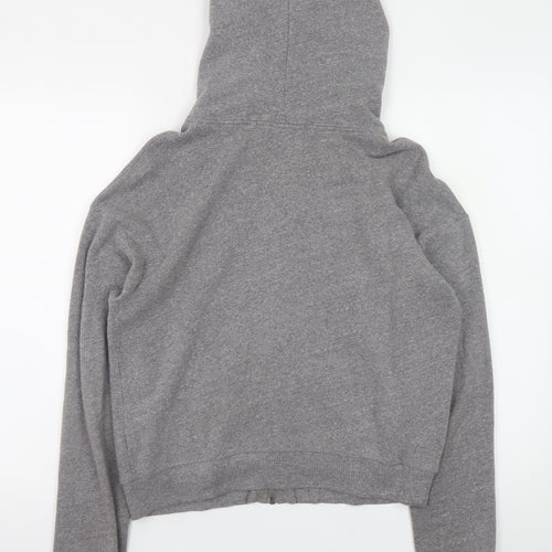 Abercrombie Men Grey Full Zip Hoodie Size M Regular Fit Fleece Sweatshirt