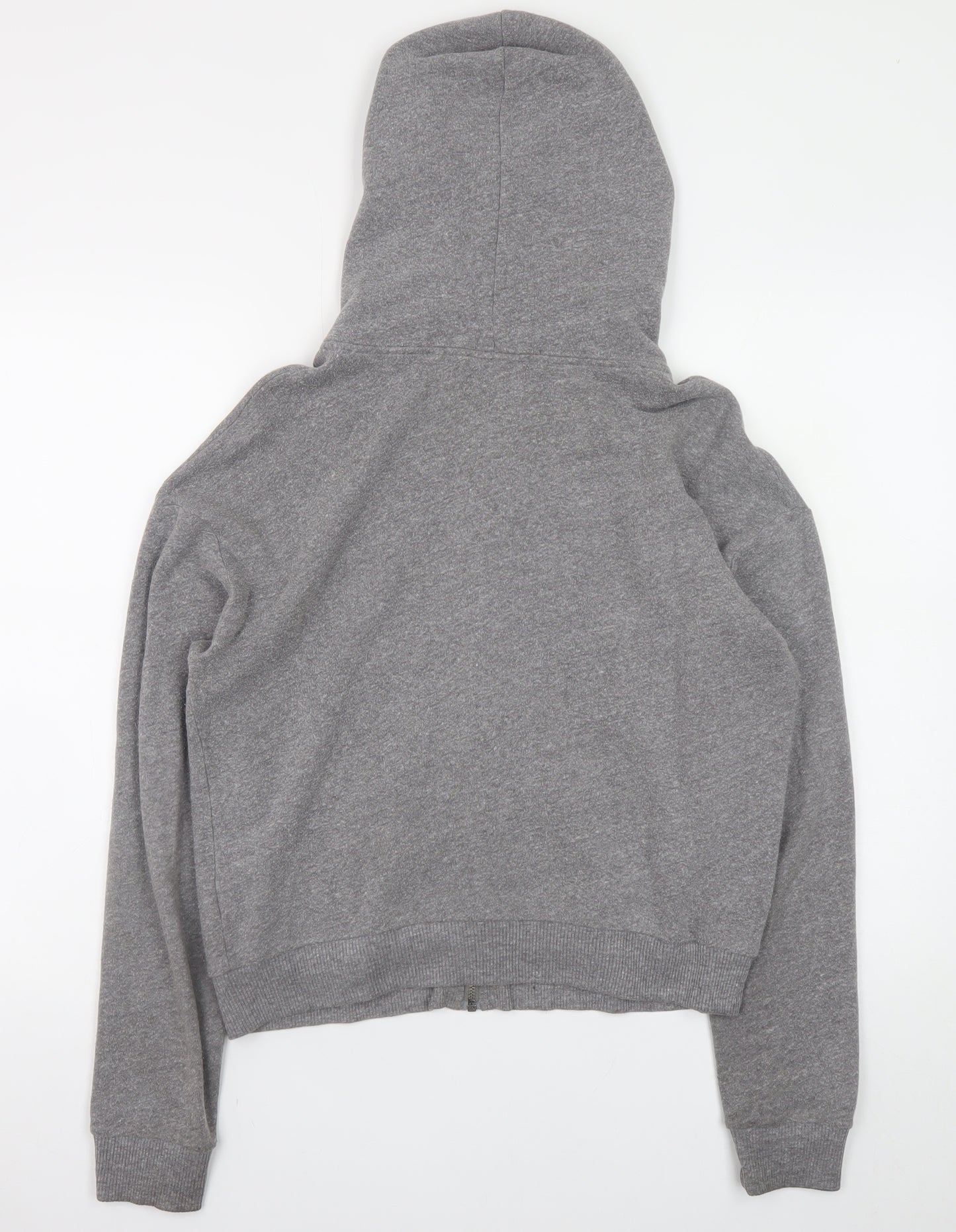 Abercrombie Men Grey Full Zip Hoodie Size M Regular Fit Fleece Sweatshirt