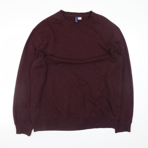 H&M Men's Brown Crew Neck Pullover Sweatshirt Size L