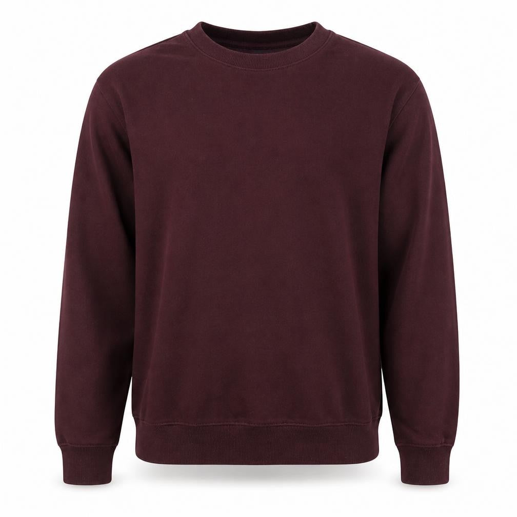 Front view of H&M Men's Brown Crew Neck Pullover Sweatshirt, size L
