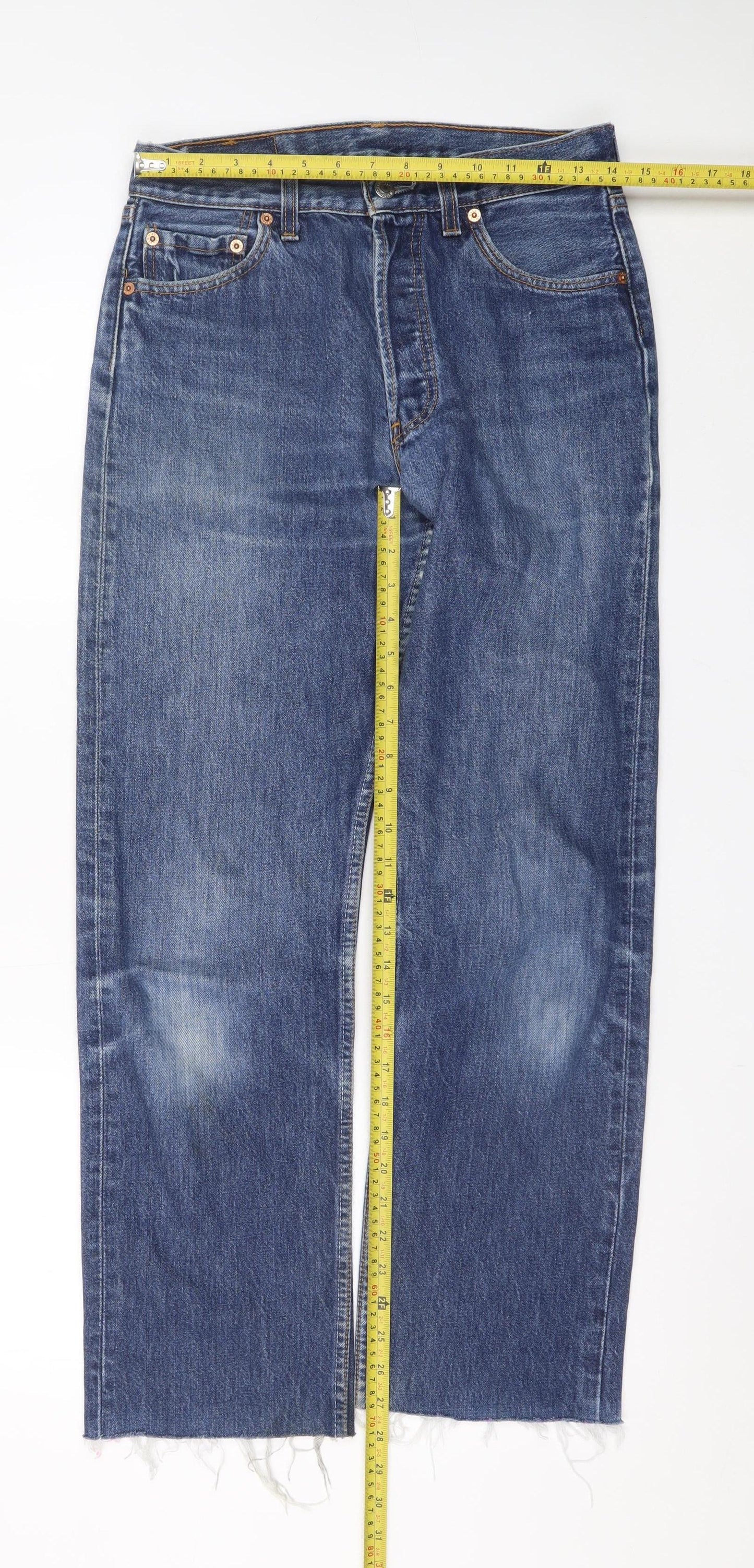 Levi's 501 Men's Blue Straight Leg Denim Jeans 30x34 Regular Fit