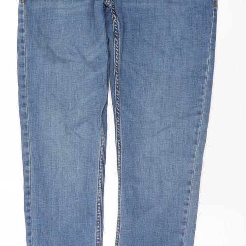 Collusion Women's Blue Straight Leg Jeans Size 14 Regular Fit