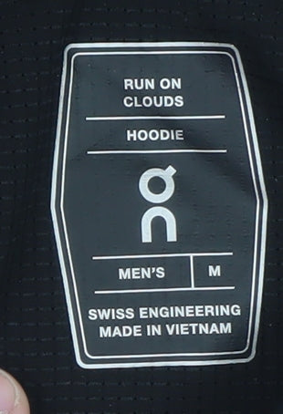 On Running Men's Black Pullover Hoodie Medium Polyester Blend