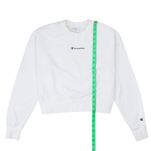 Champion Women's White Small Crew Neck Pullover Sweatshirt