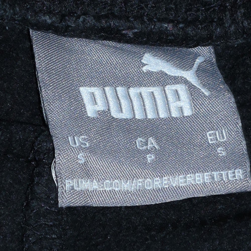 Puma Men's Black Small Regular Fit Fleece Sweatpants