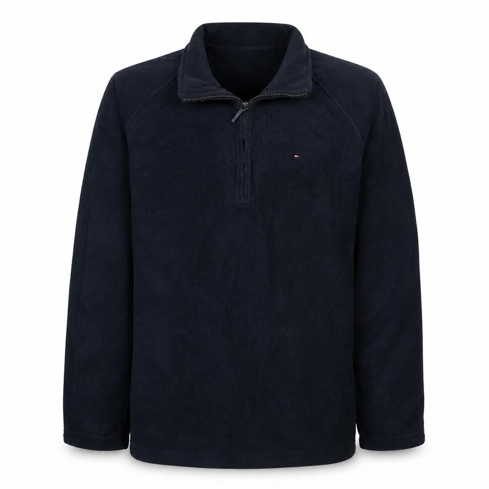 Front view of Tommy Hilfiger Men’s Blue XL Fleece 1/4 Zip Jacket