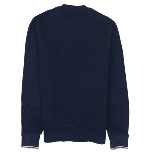 Fred Perry Men's Blue Crew Neck Cotton Sweatshirt Size S