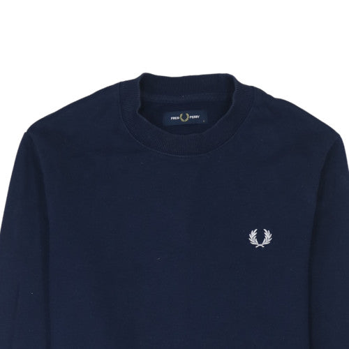 Fred Perry Men's Blue Crew Neck Cotton Sweatshirt Size S