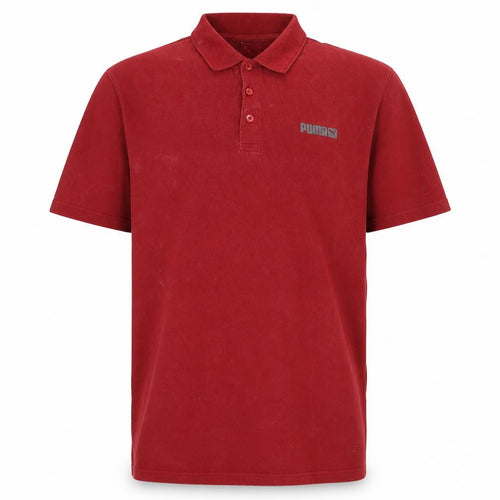 Puma Men's Red Cotton Collared Short Sleeve Polo Shirt XL