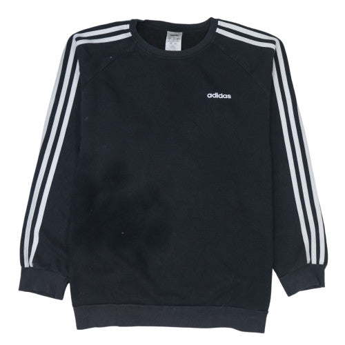 Adidas Womens Black Crew Neck Pullover Sweatshirt Size 12-14