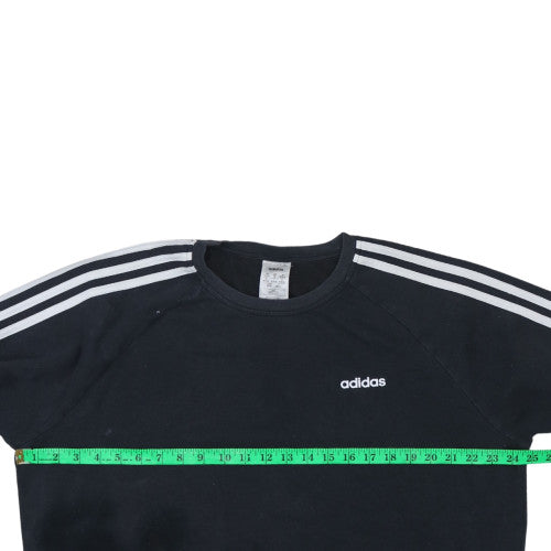 Adidas Womens Black Crew Neck Pullover Sweatshirt Size 12-14