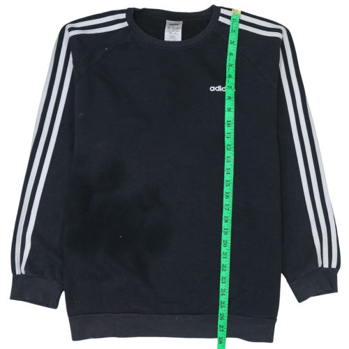 Adidas Womens Black Crew Neck Pullover Sweatshirt Size 12-14