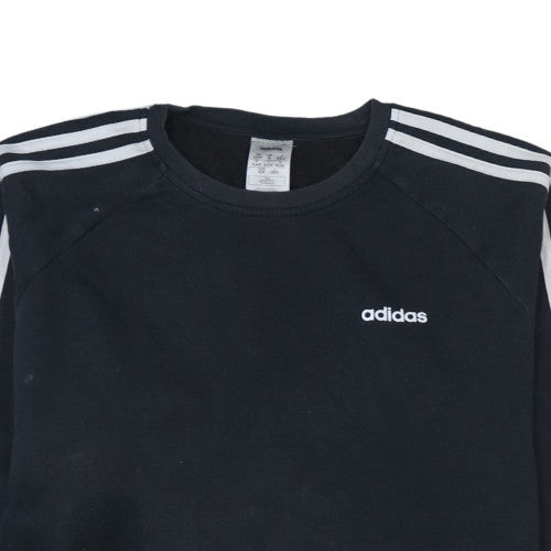 Adidas Womens Black Crew Neck Pullover Sweatshirt Size 12-14