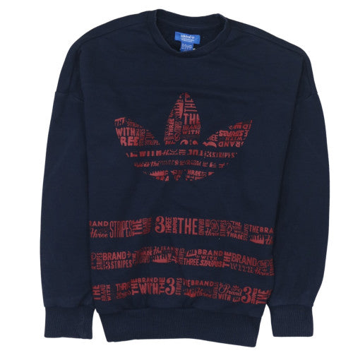 Adidas Mens Blue Graphic Crew Neck Sweatshirt XS Pullover