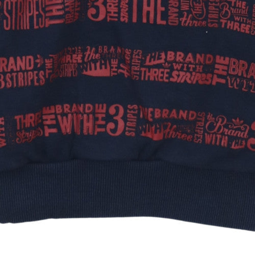 Adidas Mens Blue Graphic Crew Neck Sweatshirt XS Pullover