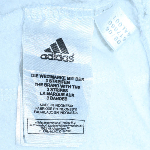 Adidas Men's Beige Navy Logo Crew Neck Sweatshirt Size L