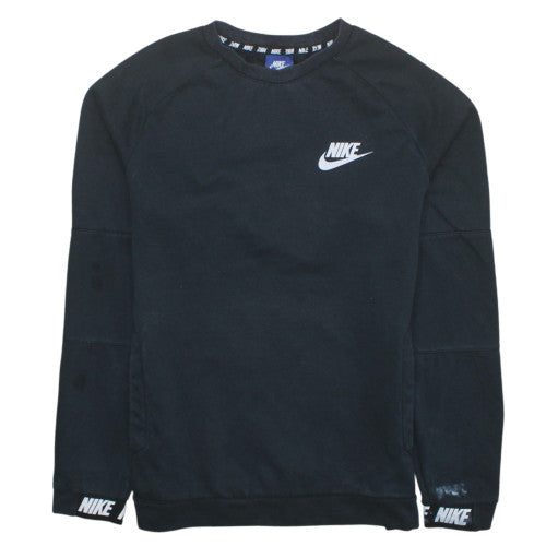 Nike Men's Black Small Pullover Sweatshirt Crew Neck Logo