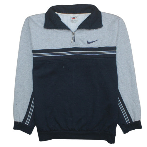 Nike Mens Grey Blue 1/2 Zip Pullover Sweatshirt Size L