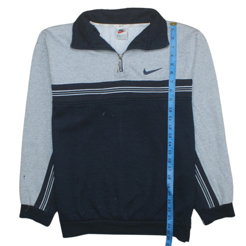 Nike Mens Grey Blue 1/2 Zip Pullover Sweatshirt Size L